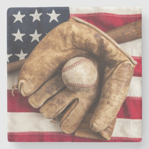 Vintager Baseball Steinuntersetzer
