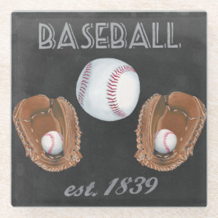 Vintager Baseball-Tafel-Entwurf Glasuntersetzer