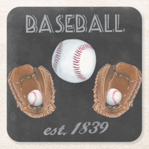 Vintager Baseball-Tafel-Entwurf Rechteckiger Pappuntersetzer