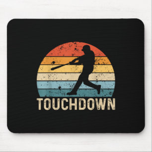 Vintager Baseball Touchdown Batter Player Funny Ba Mousepad
