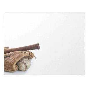 Vintager Baseball und Schläger Notizblock