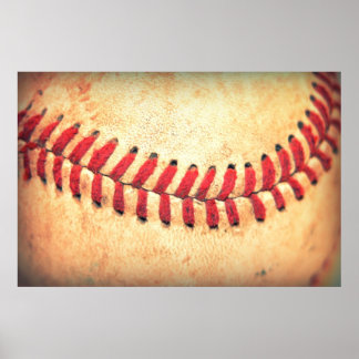 Vintager Baseballball Poster