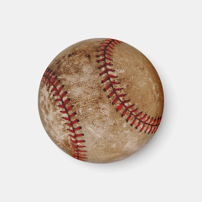 Vintager Baseballball, Rot und Weiß Magnet (Vorne)