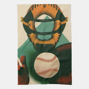 Vintager Baseballspieler, Mitt Geschirrtuch