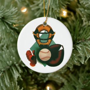 Vintager Baseballspieler, Mitt Keramik Ornament