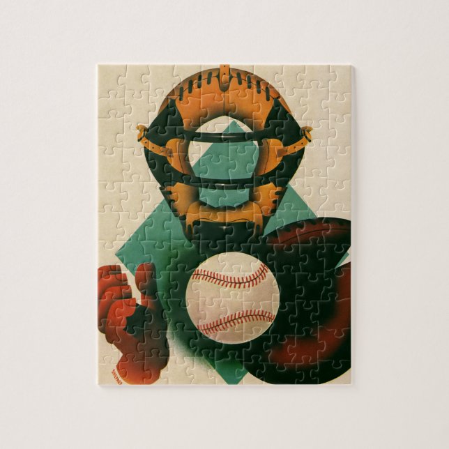 Vintager Baseballspieler, Mitt Puzzle (Vertikal)