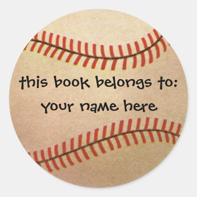 Vintager Baseballspieler, Mitt Runder Aufkleber (Vorderseite)