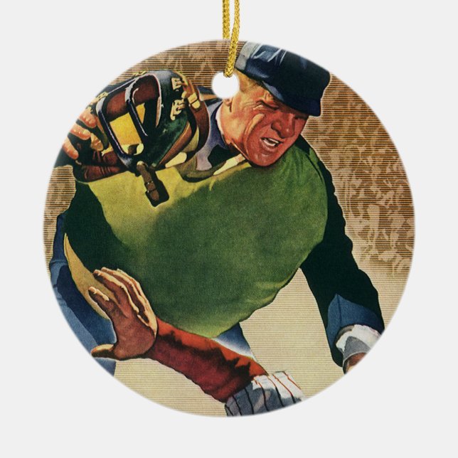 Vintager Baseballspieler, Umpire Keramikornament (Vorne)