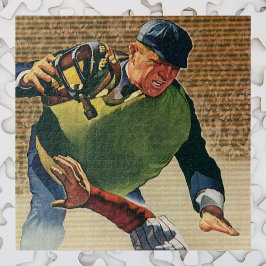 Vintager Baseballspieler, Umpire Puzzle