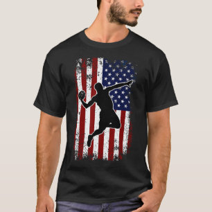Vintager Basketball 4. Juli US-amerikanische Flagg T-Shirt