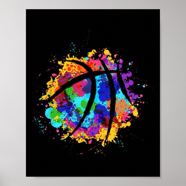 Vintager Basketball Grafikdesign Cool Basketball Poster (Vorne)