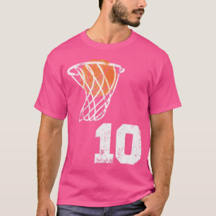 Vintager Basketball Jersey Nummer 10 Spielerzahl T-Shirt