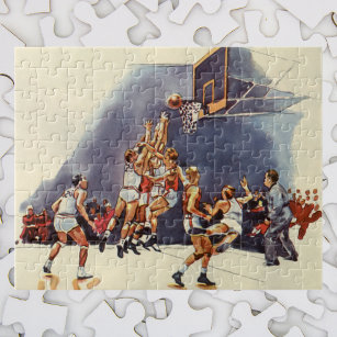 Vintager Basketball, Spieler im Spiel Puzzle