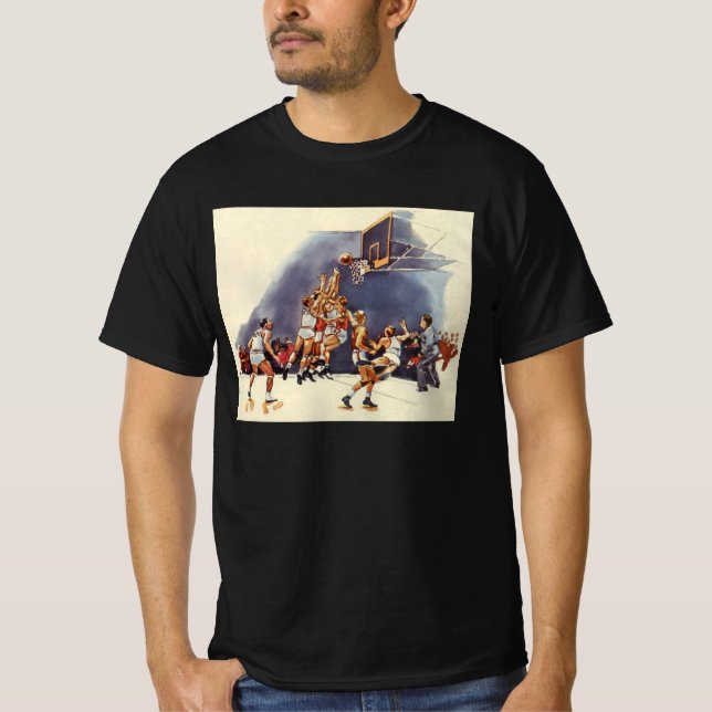 Vintager Basketball, Spieler im Spiel T-Shirt (Vorderseite)