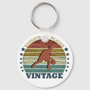 Vintager Basketball-Spieler Schlüsselanhänger