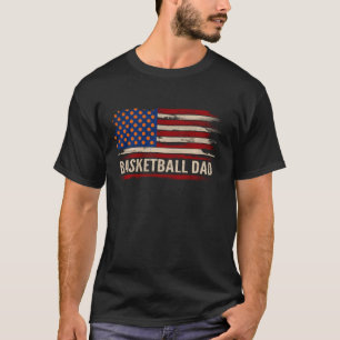 Vintager Basketball Vater American USA Flaggenspie T-Shirt