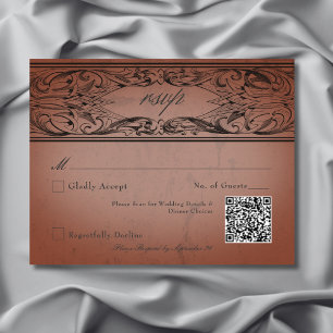 Vintager Bat bis zum Todestrakt QR-Code RSVP Karte