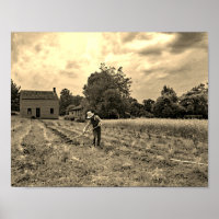 Vintager Bauer Landwirtschaft Sepia Fotografie