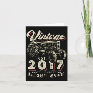 Vintager Bauer Traktor gegründet 2017 5. Geburtsta Karte