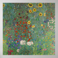 Vintager Bauerngarten mit Sonnenblumen, Gustav Kli