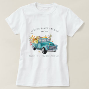 Vintager Bauernhaus-Familienname des Ernte-LKW-  T-Shirt