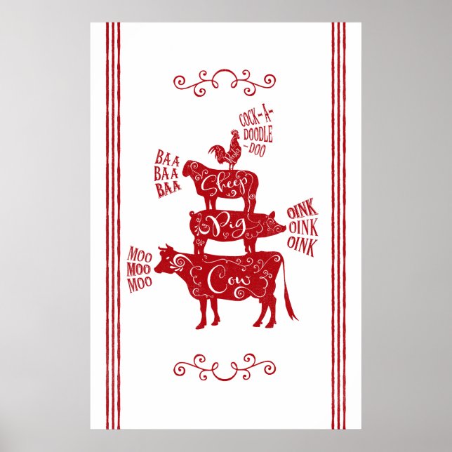 Vintager Bauernhof, gekocht Poster (Vorne)