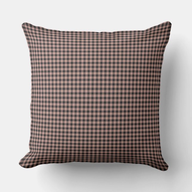 Vintager Bauernhof Gingham/Brown Kissen (Vorderseite)