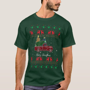 Vintager Bauernhof Red Truck mit Weihnachtsbaum U T-Shirt