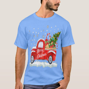 Vintager Bauernhof Roter LKW mit Christbaum T-Shirt