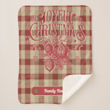 Vintager Bauernhof Weihnachten Kariert Familiennam