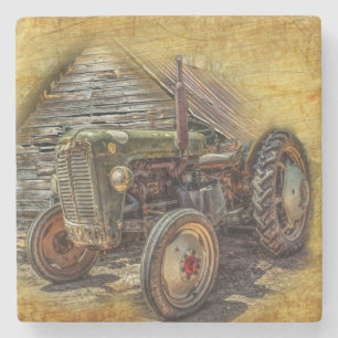Vintager Bauerntraktor Steinuntersetzer