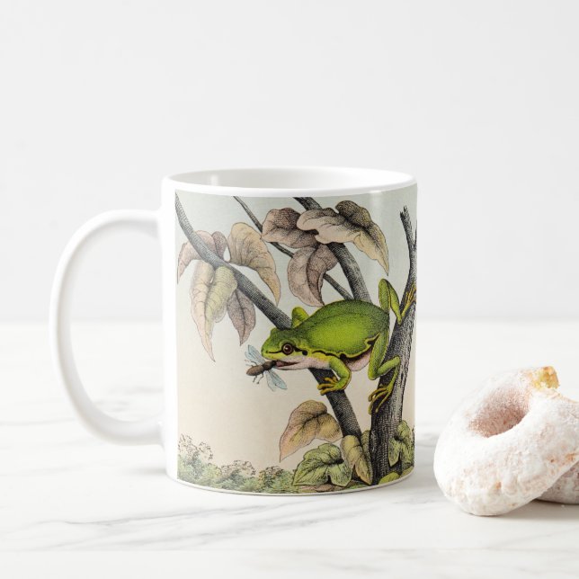 Vintager Baumfrosch Kaffeetasse (Mit Donut)