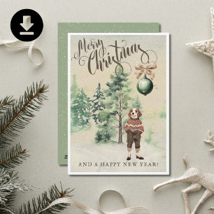 Vintager Beagle Feiertagskarte