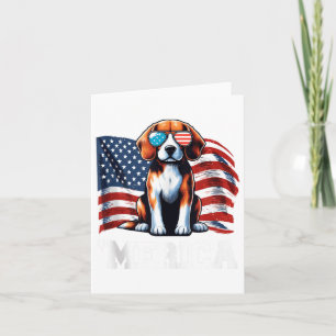 Vintager Beagle Merica Sungles Patriotic American Karte