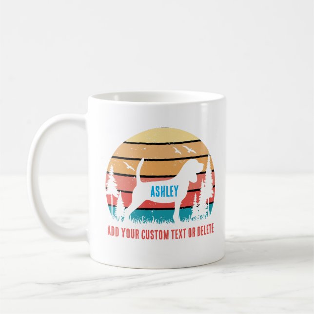 Vintager Beagle Retro Sun Cooler Hund Lover Kaffeetasse (Links)