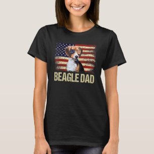 Vintager Beagle Vater Amerikanische Flagge USA 4.  T-Shirt