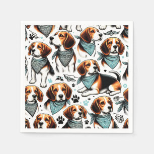 Vintager Beagle Welpe nahtlos Serviette