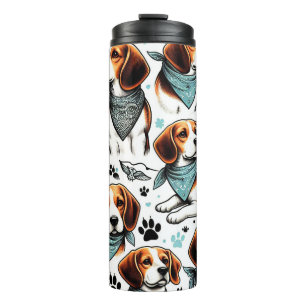 Vintager Beagle Welpe nahtlos Thermosbecher