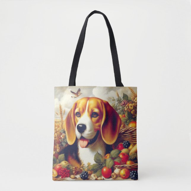 Vintager Beagle Welpenmalerei (Vorderseite)