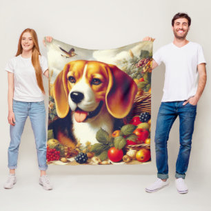 Vintager Beagle Welpenmalerei Fleecedecke