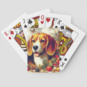 Vintager Beagle Welpenmalerei Spielkarten