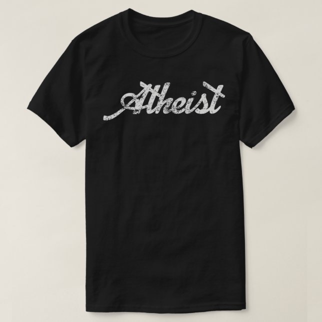 Vintager beängstigender Atheist T-Shirt (Design vorne)