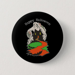 Vintager Beängstigender Geist über einem spöttisch Button
