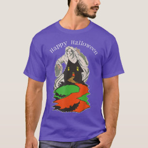 Vintager Beängstigender Geist über einem spöttisch T-Shirt