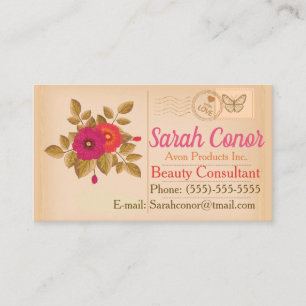 Vintager Beauty Consultant auf Postcard Visitenkarte
