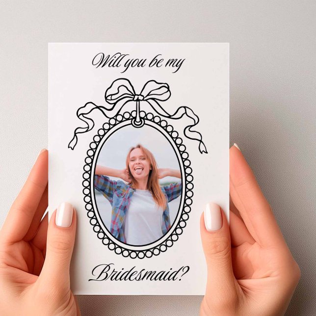 Vintager bekleideter Rahmen mit Vorschlag von Bow  Einladung (Vintage Beaded Frame Black)