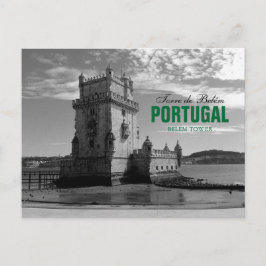 Vintager Belem Tower Silhouette 3 | Torre Belem Postkarte