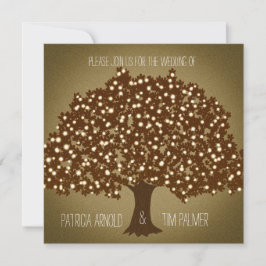 Vintager beleuchteter Baum Rustikale Hochzeitseinl Einladung