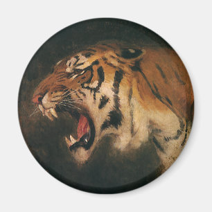 Vintager Bengalischer Tiger Big Cat Roaring, Wildt Magnet