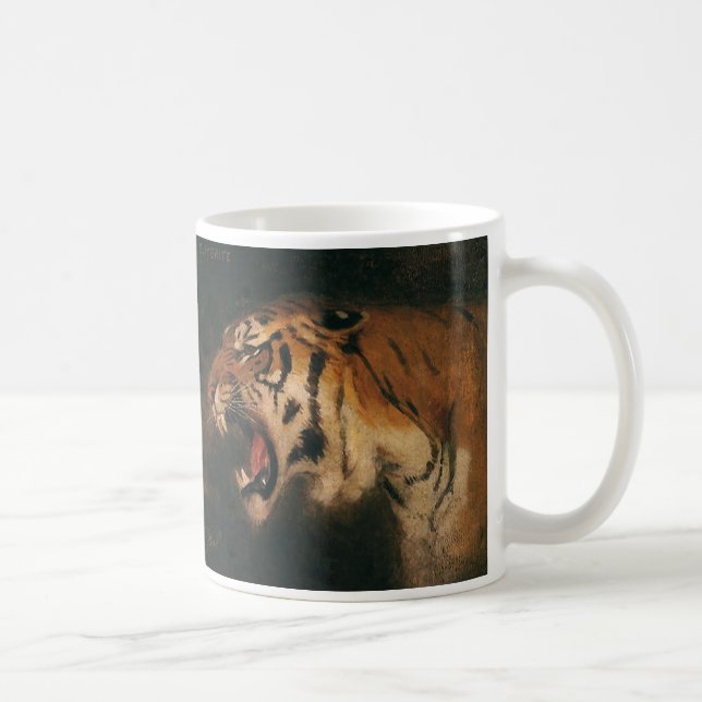 Vintager Bengalischer Tiger Big Cat Roaring, Wildt Tasse (Rechts)